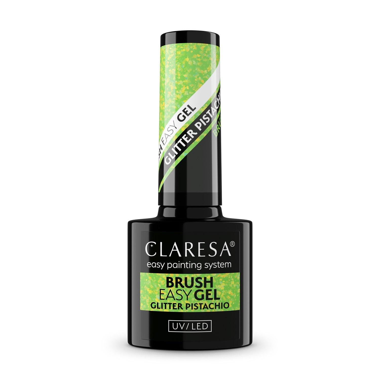 CLARESA Brush Easy Gel Nail Gel - Glitter Pistachio 5 g  - Vaistine1.lt | WestPharmacy.eu