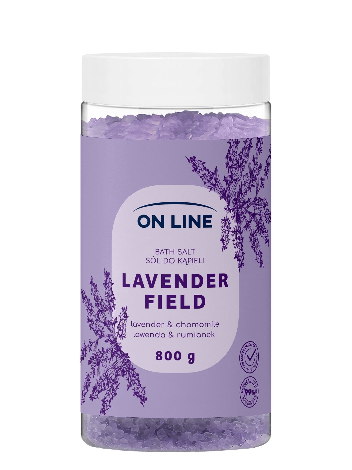 ON LINE Lavender Field bath salt 800 g  - Vaistine1.lt | WestPharmacy.eu