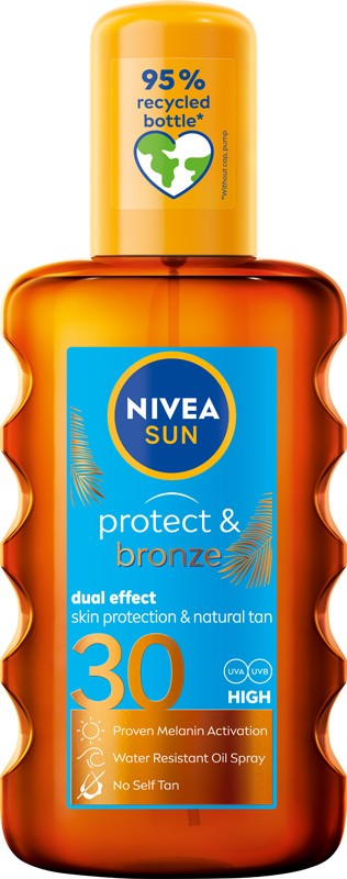 NIVEA SUN Protect Bronze Natural tan activating spray tan oil SPF30 200 ml  - Vaistine1.lt | WestPharmacy.eu