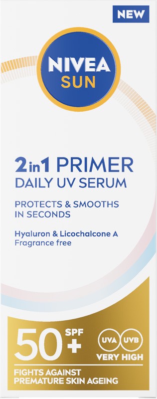 NIVEA SUN Primer Daily UV Face Serum 2-in-1 SPF50 30 ml  - Vaistine1.lt | WestPharmacy.eu