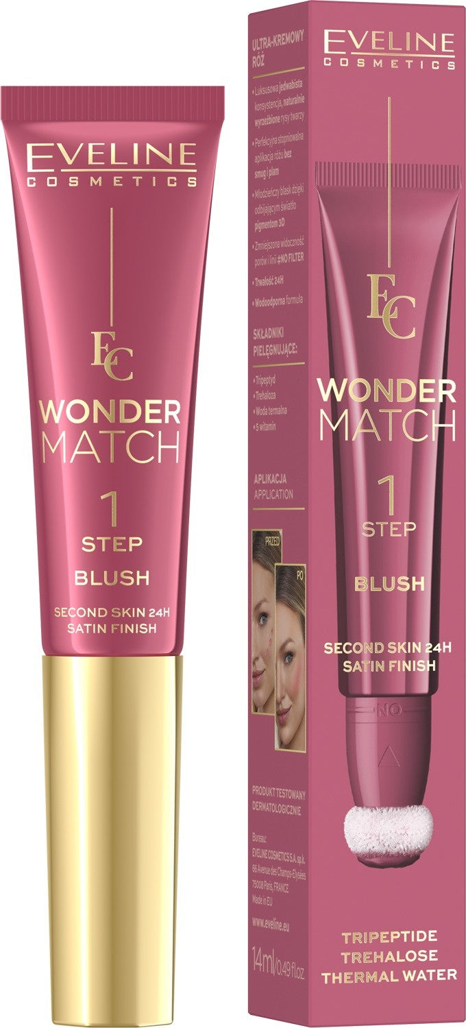 EVELINE Wonder Match Ultracream Blush in tube with applicator - No. 01 14 ml  - Vaistine1.lt | WestPharmacy.eu
