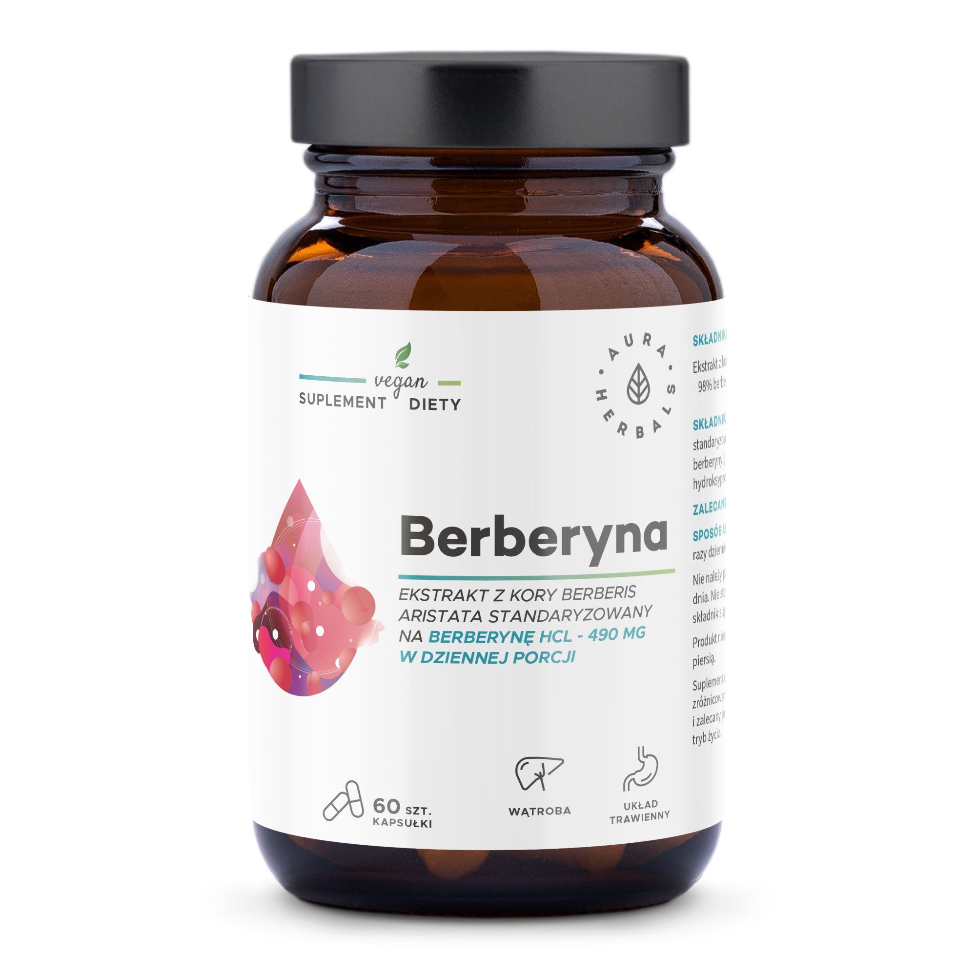 AURA HERBALS Berberine 490mg, Berberis aristata - capsules 60 pcs.  - Vaistine1.lt | WestPharmacy.eu