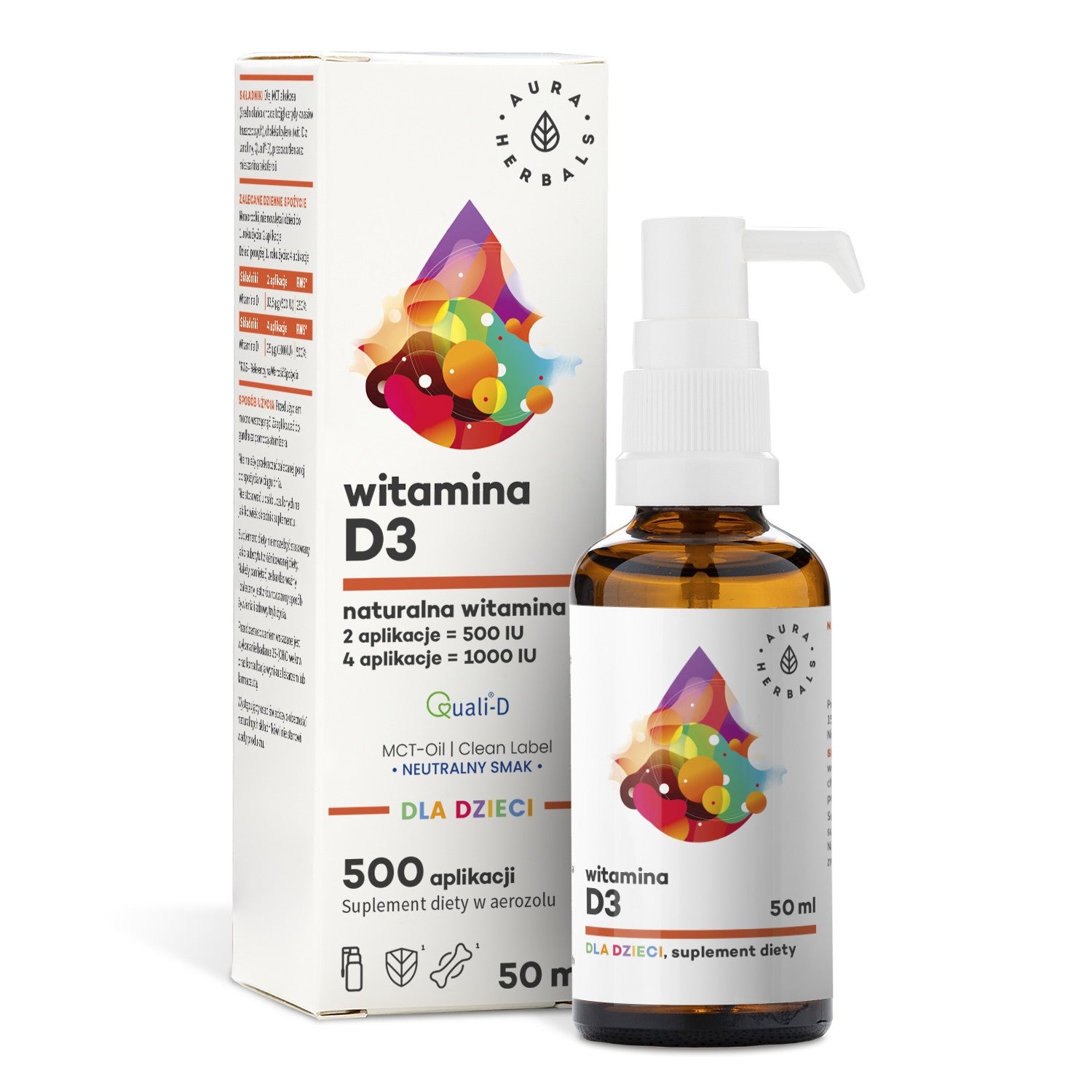 AURA HERBALS Vitamin D3 for children MCT aerosol 50 ml.  - Vaistine1.lt | WestPharmacy.eu