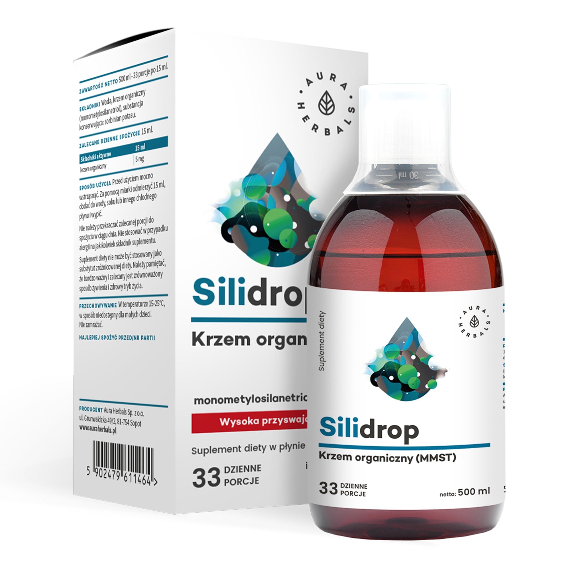 AURA HERBALS Silidrop organic silicon (MMST) silicium G5 500 ml.  - Vaistine1.lt | WestPharmacy.eu
