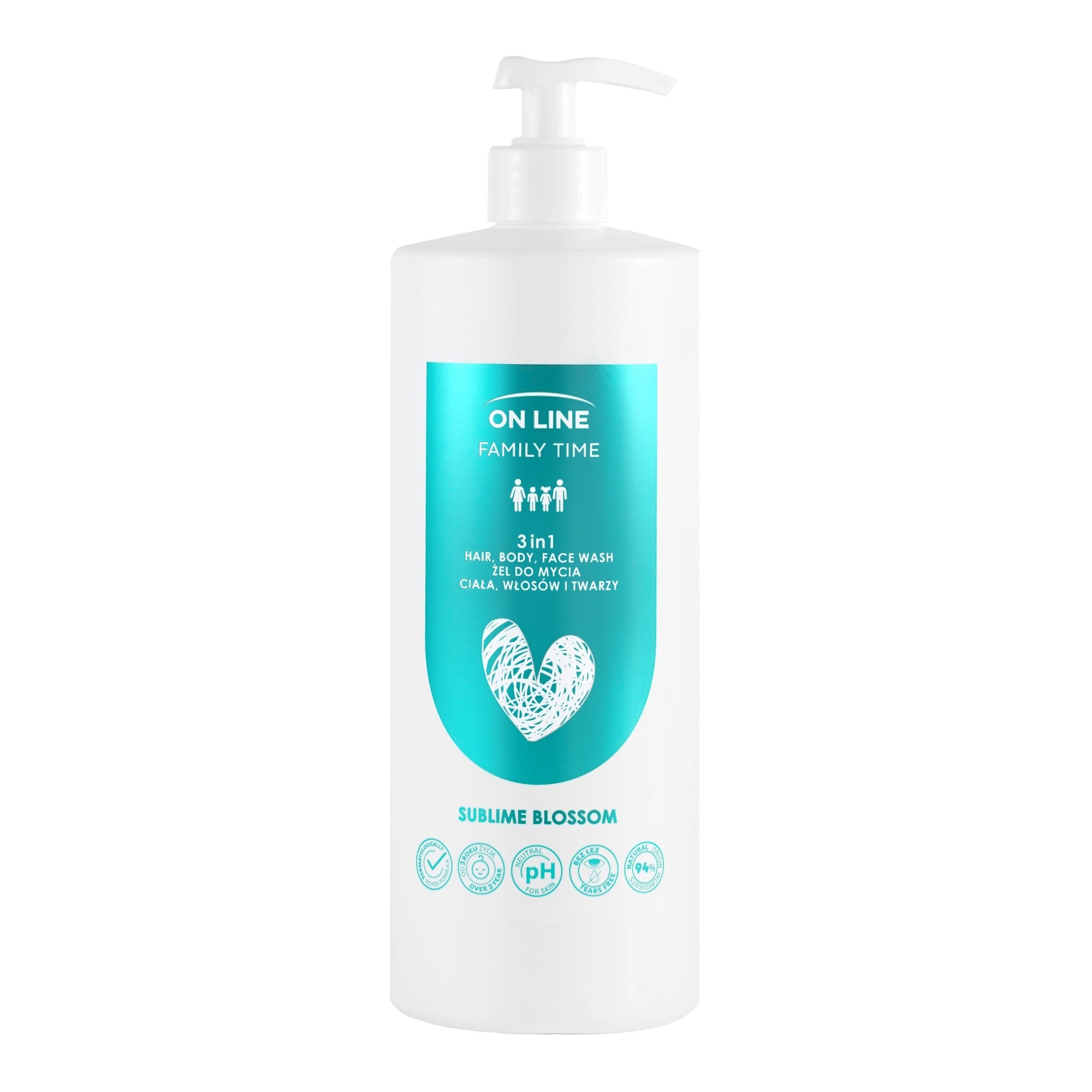 ON LINE Family Time 3-in-1 Body, Hair and Face Wash Gel - Sublime Blossom 850 ml  - Vaistine1.lt | WestPharmacy.eu