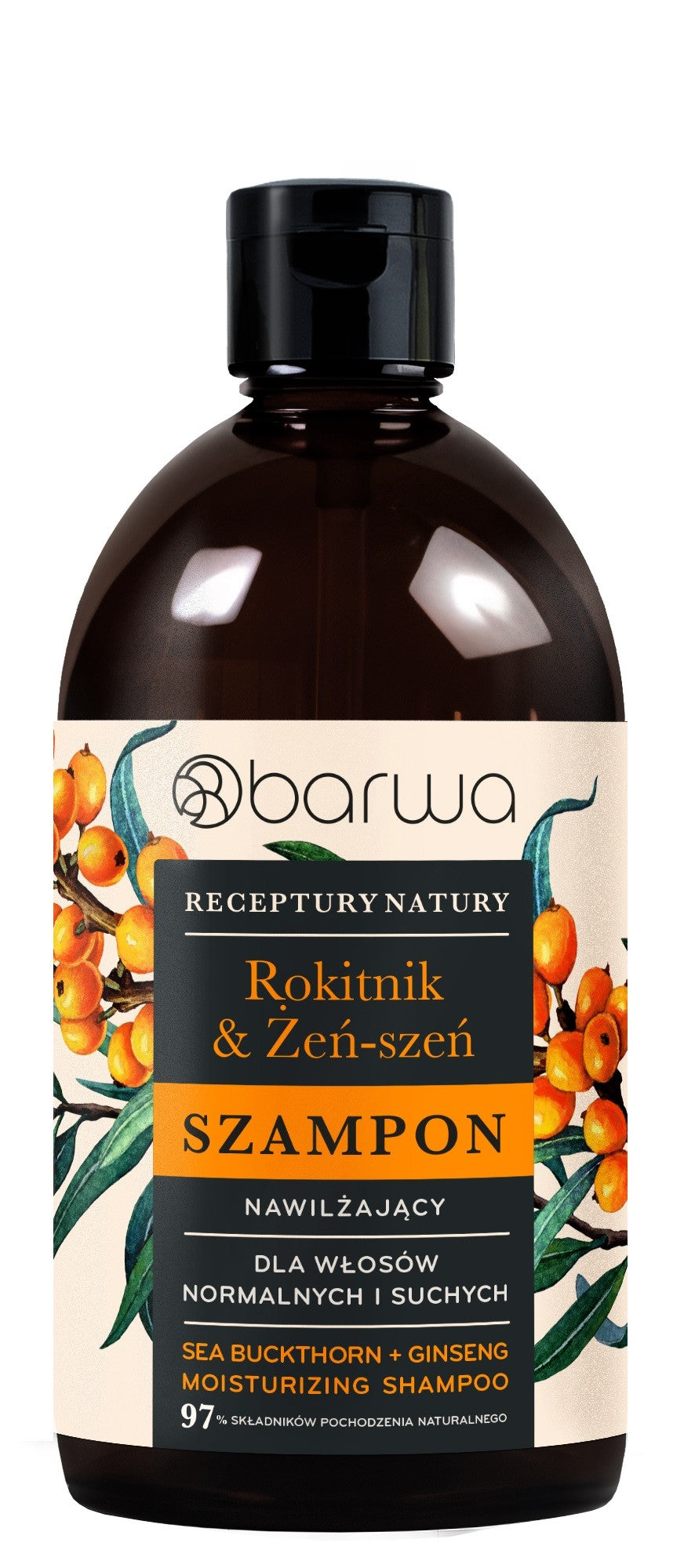 BARWA Nature's Recipes Moisturizing Shampoo for Normal and Dry Hair - Sea Buckthorn & Ginseng  - Vaistine1.lt | WestPharmacy.eu