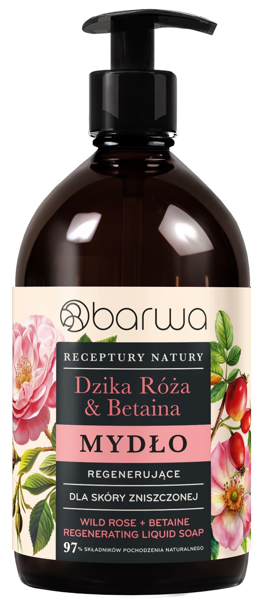 BARWA Nature's Recipes Regenerating Liquid Soap - Wild Rose & Betaine  - Vaistine1.lt | WestPharmacy.eu