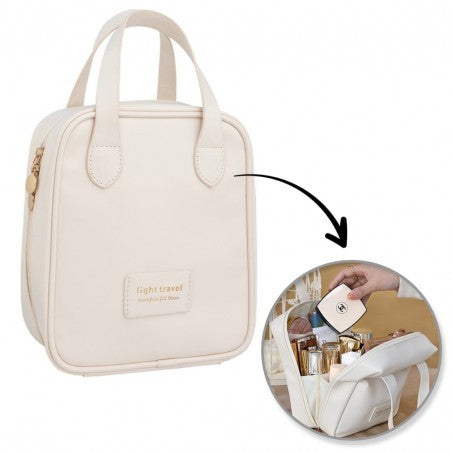 ECARLA Cosmetic bag with handle - cream KS128B  - Vaistine1.lt | WestPharmacy.eu