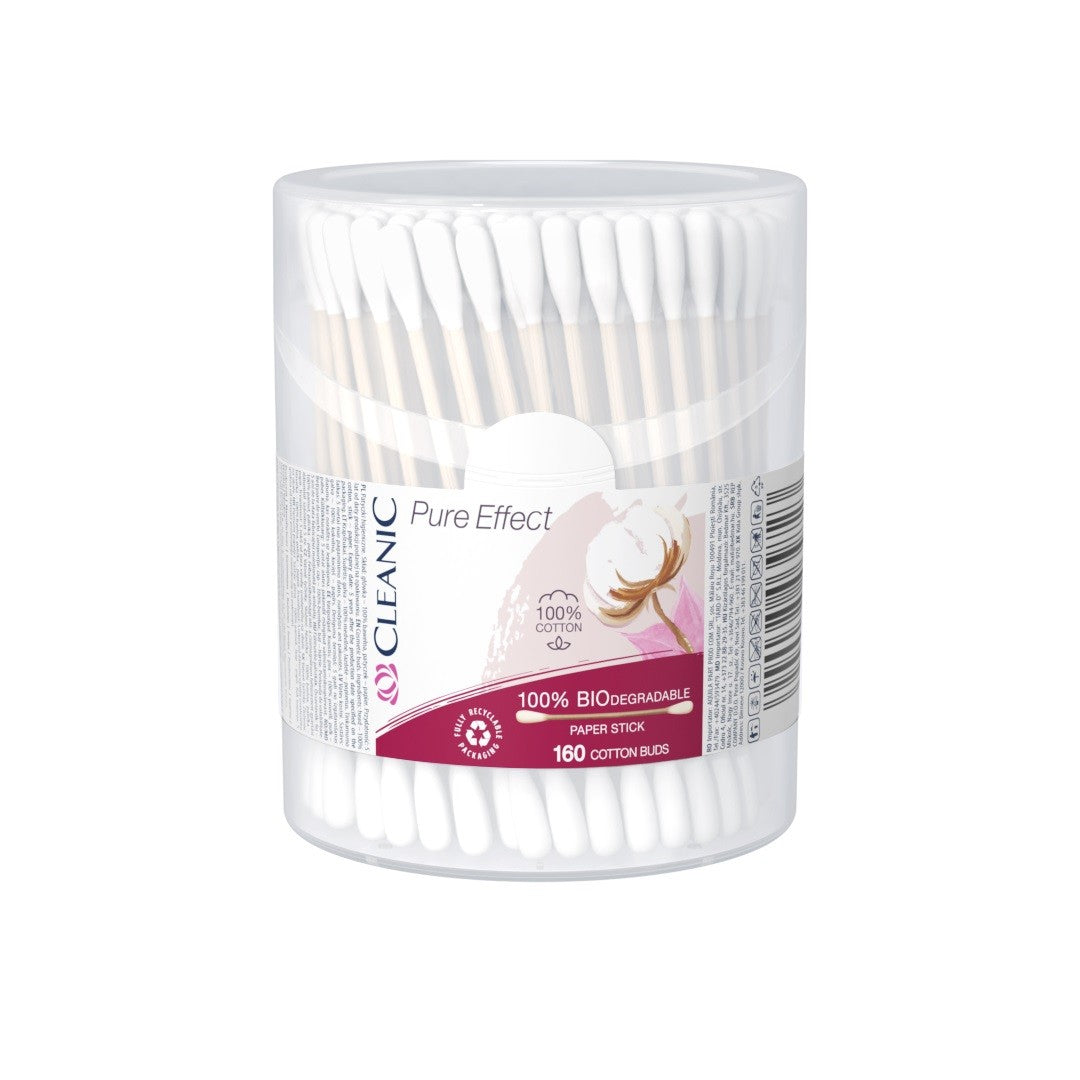 CLEANIC Pure Effect cotton buds - 160 pieces - round box | Vaistine1.lt | WestPharmacy.eu