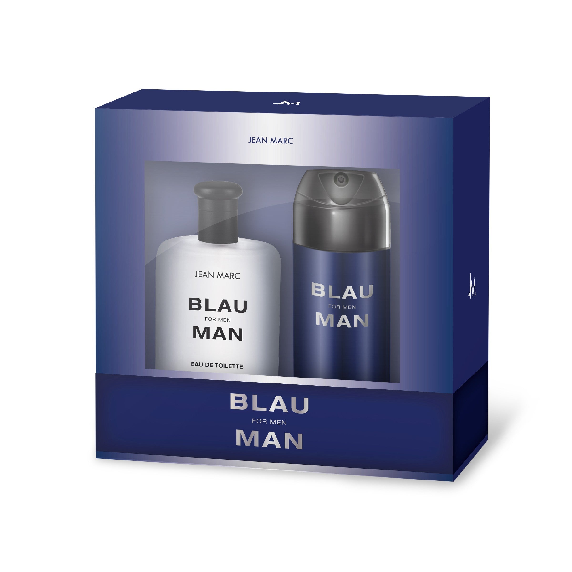 JEAN MARC Blau Man Gift Set for Men (100 ml Eau de Toilette + 150 ml Spray Deodorant) | Vaistine1.lt | WestPharmacy.eu