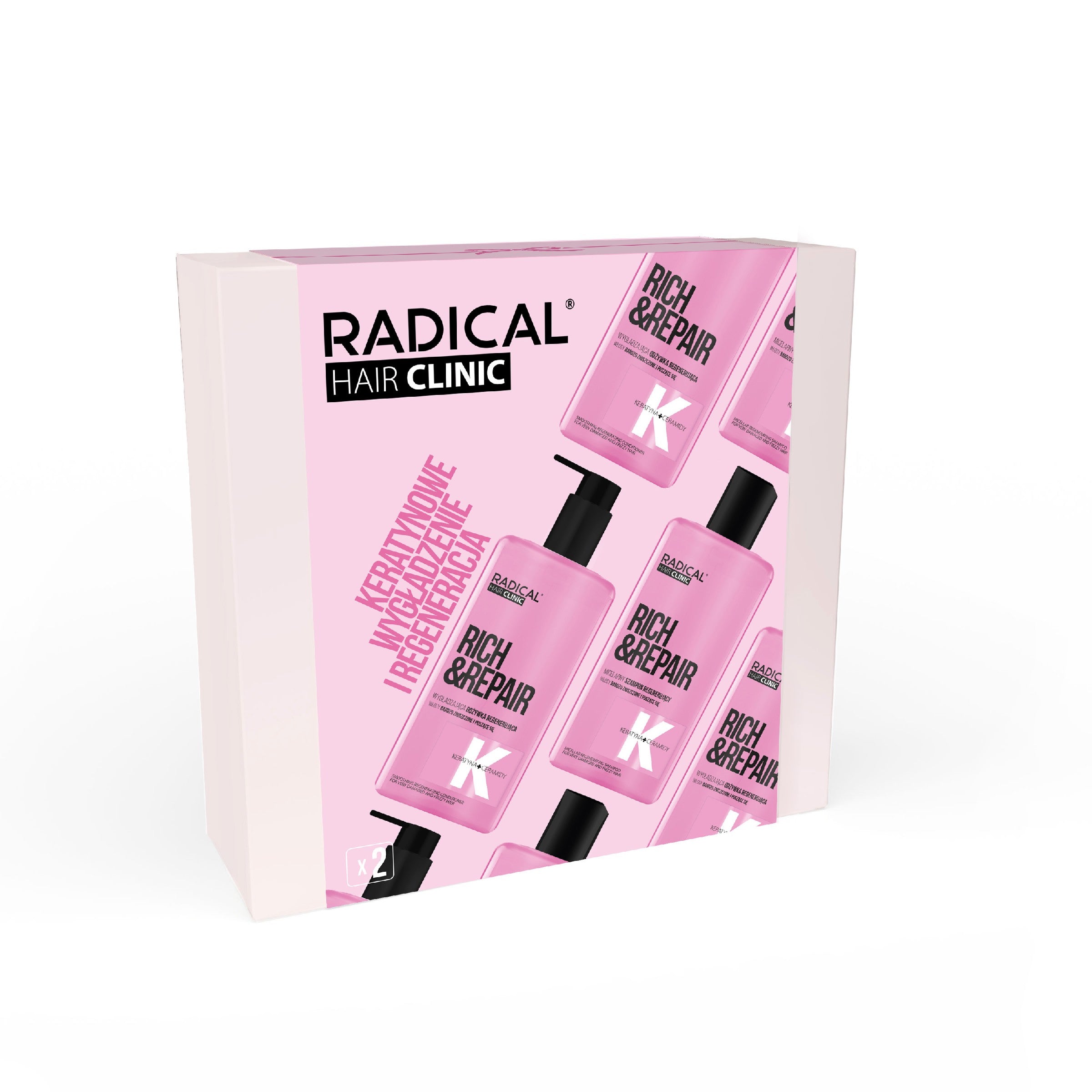 RADICAL Hair Clinic Gift Set (Regenerating Shampoo 300ml + Regenerating Conditioner 260ml) | Vaistine1.lt | WestPharmacy.eu