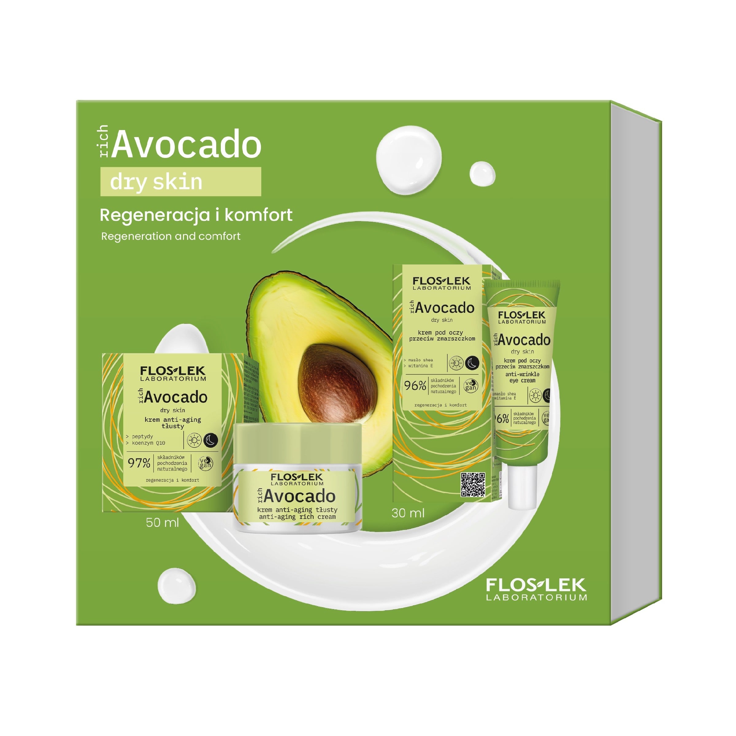 FLOSLEK richAvocado Regeneration and Comfort Set | Vaistine1.lt | WestPharmacy.eu