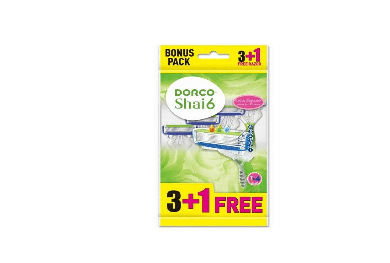 DORCO Shai 6 Disposable razor for women, 6 blades, 1 pack - 4 pcs. | Vaistine1.lt | WestPharmacy.eu