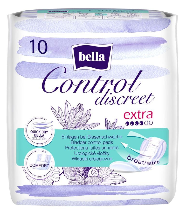 BELLA Control Discreet Extra Urological pads 1 pack - 10 pcs. | Vaistine1.lt | WestPharmacy.eu