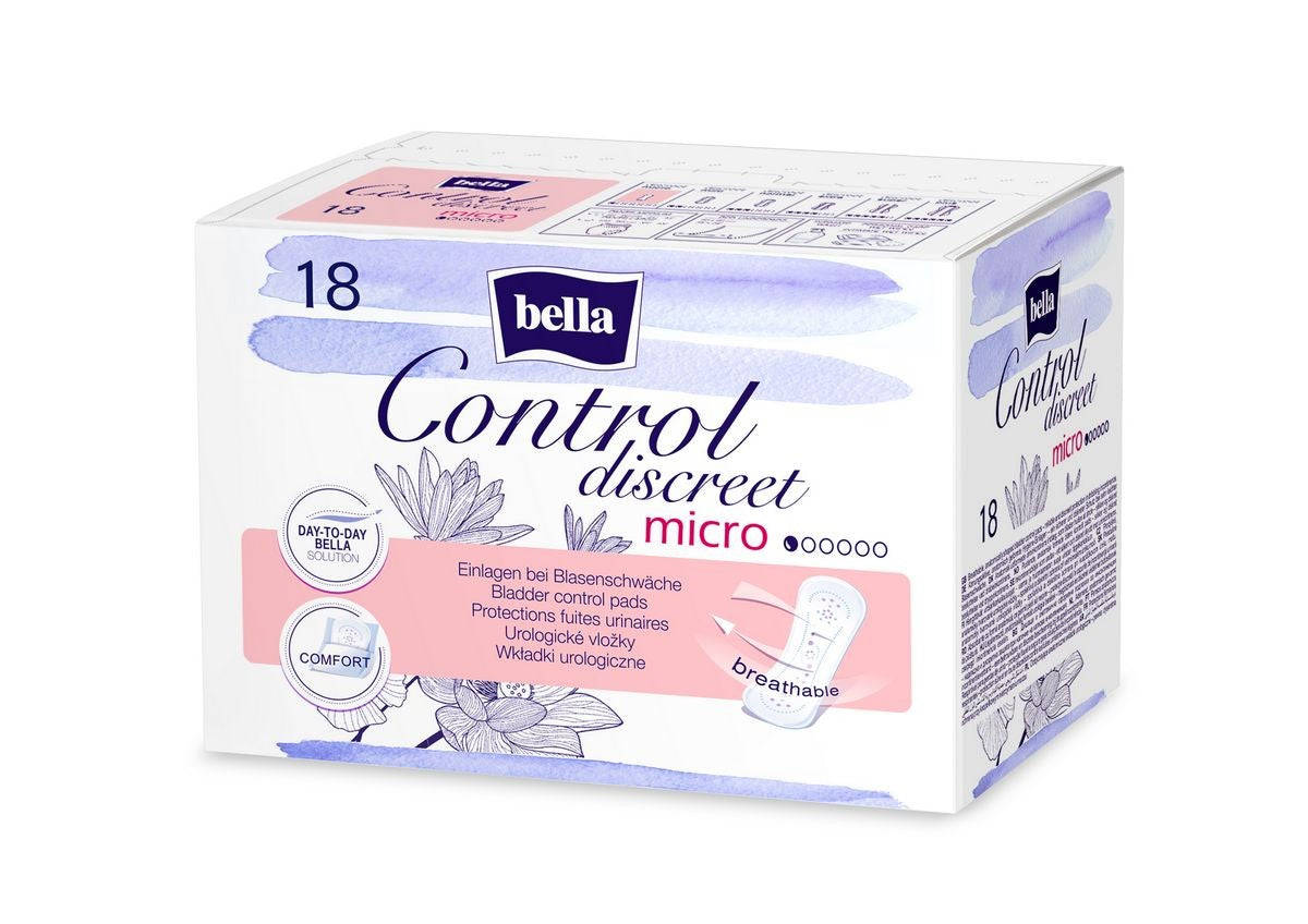 BELLA Control Discreet Micro Urological Pads 1 pack - 18 pcs. | Vaistine1.lt | WestPharmacy.eu