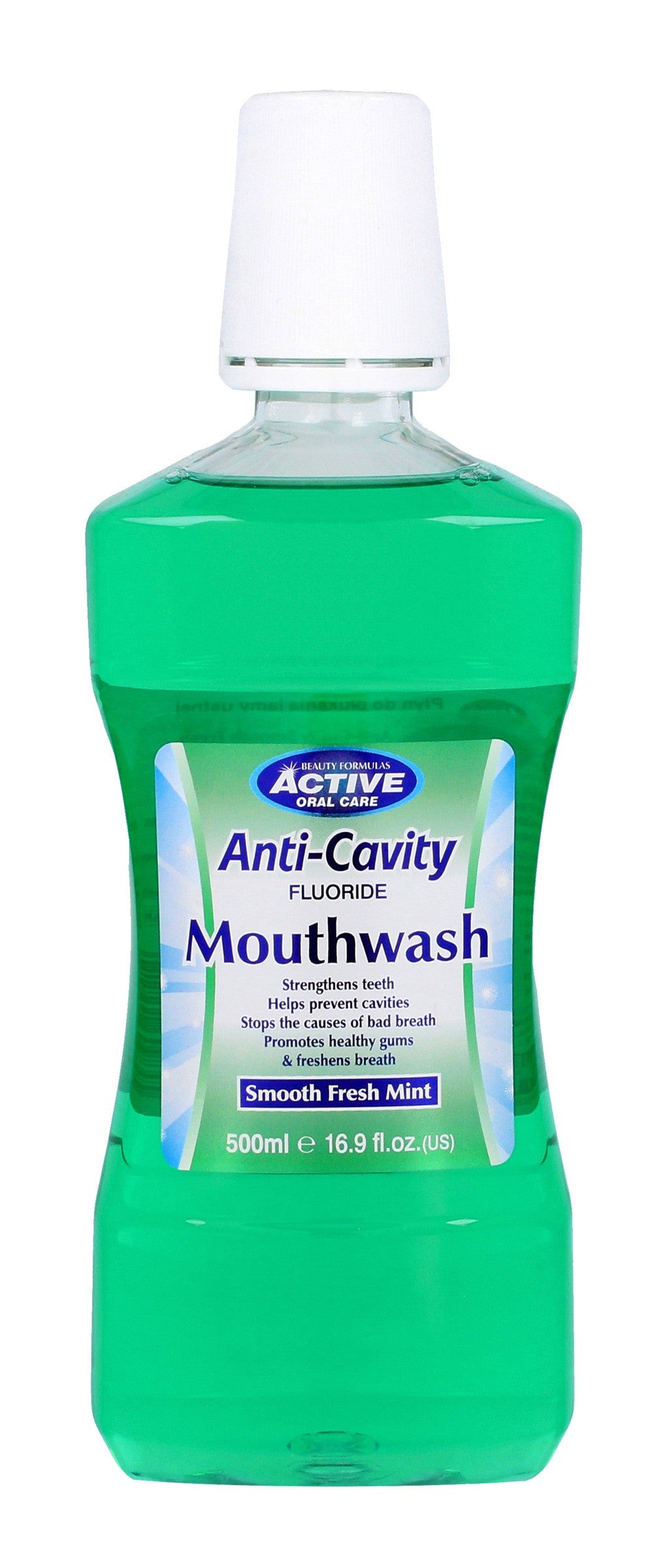 Beauty Formulas Active Oral Care Fresh Mint Mouthwash with Fluoride | Vaistine1.lt