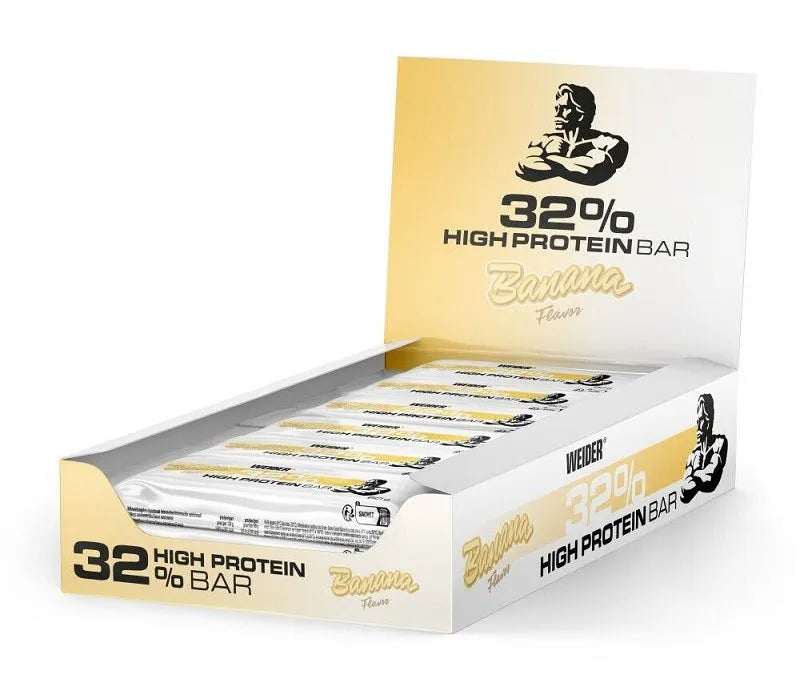 32% High Protein Bar Banana - 12 x 60g - Weider - Maistas