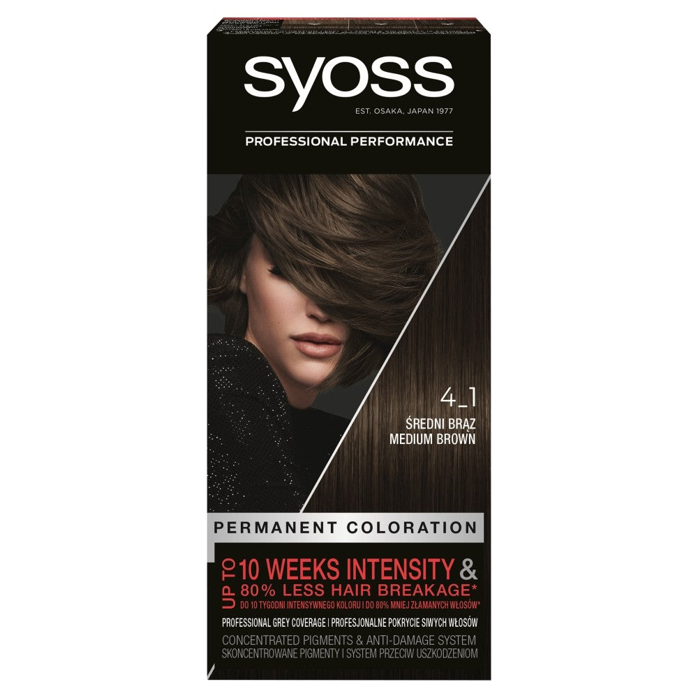 Schwarzkopf Syoss Hair Color Medium Brown No. 4-1 1pc. | Vaistine1.lt