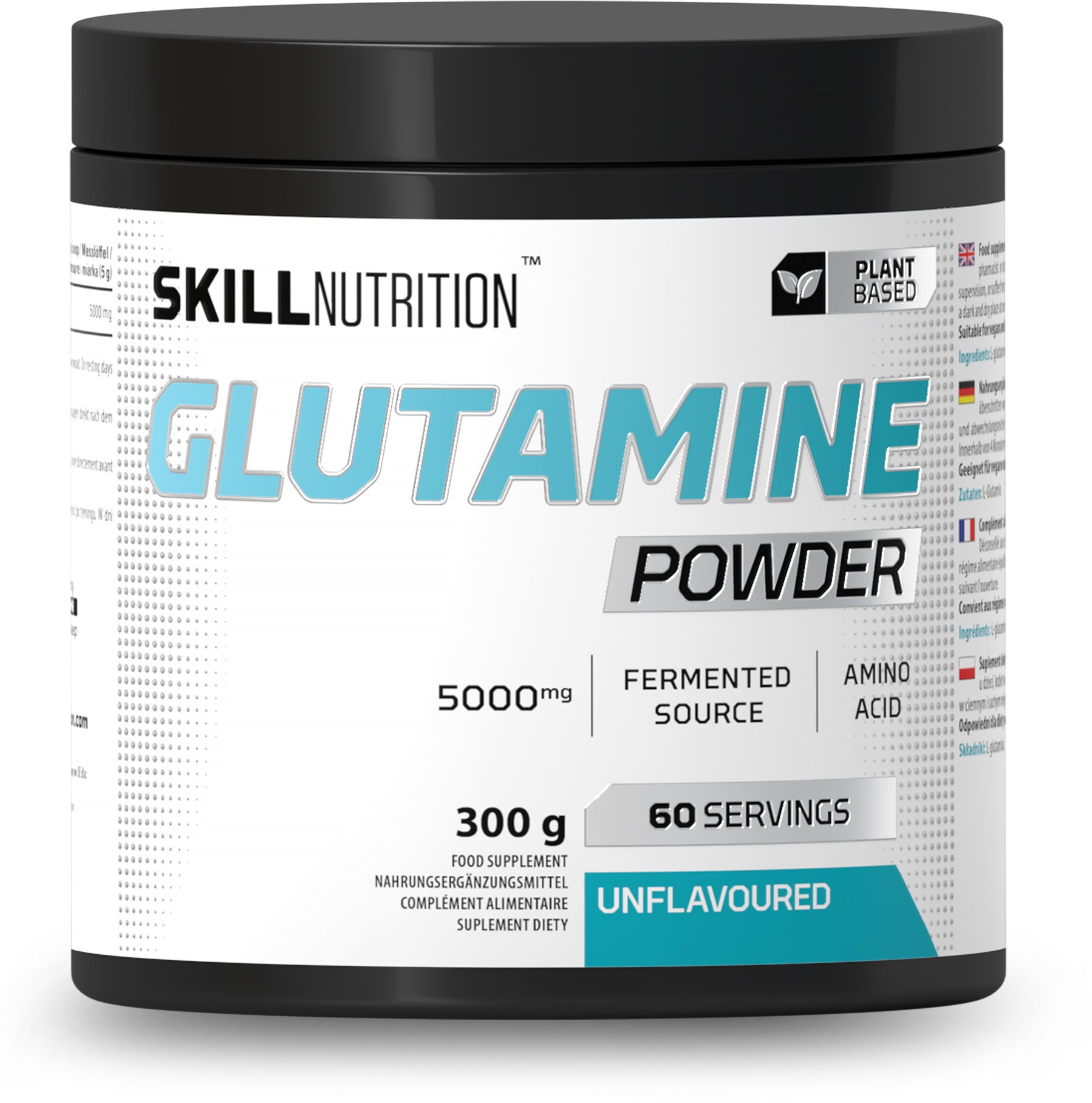 Glutamine Powder, Unflavoured - 300g - Skill Nutrition