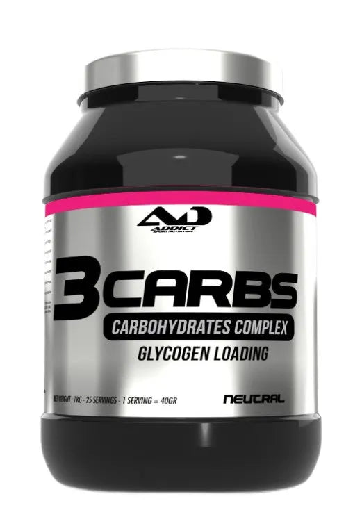 3Carbs Carbohydrates Complex Glycogen Loading Neutral - 1000g - Addict Sport Nutrition - Sporto papildai
