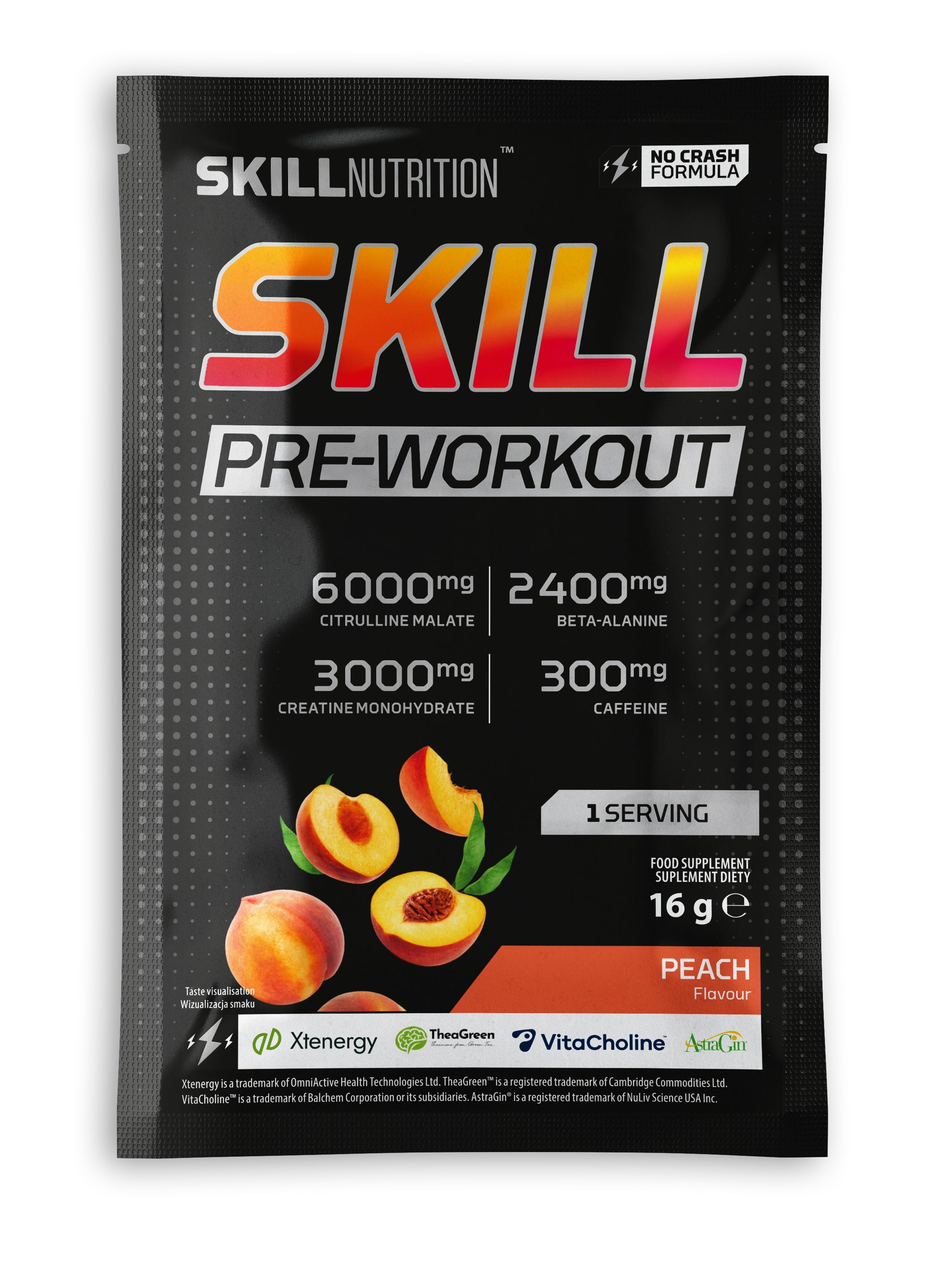 Skill Pre-Workout, Peach - 16g (1 serving) - Skill Nutrition