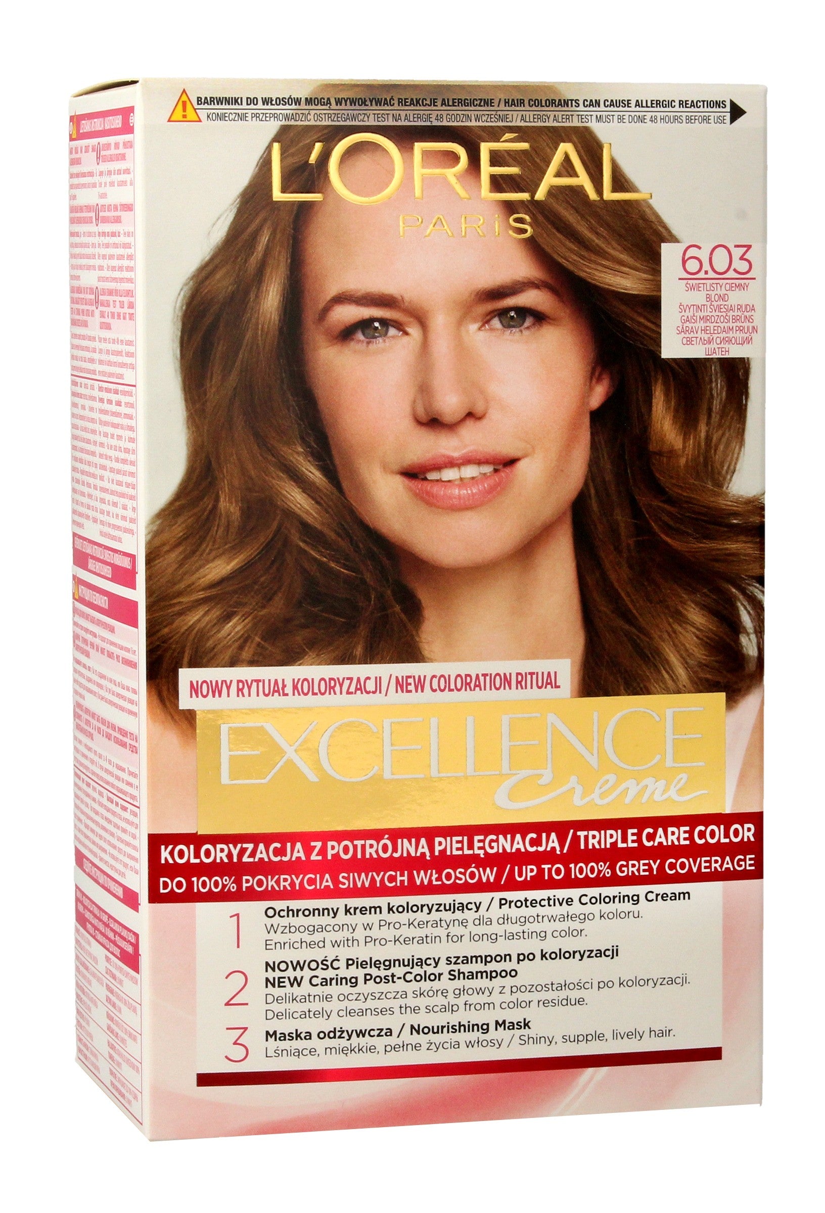 Loreal Excellence Creme Coloring Cream 6.03 Radiant Dark Blonde | Vaistine1.lt | WestPharmacy.eu