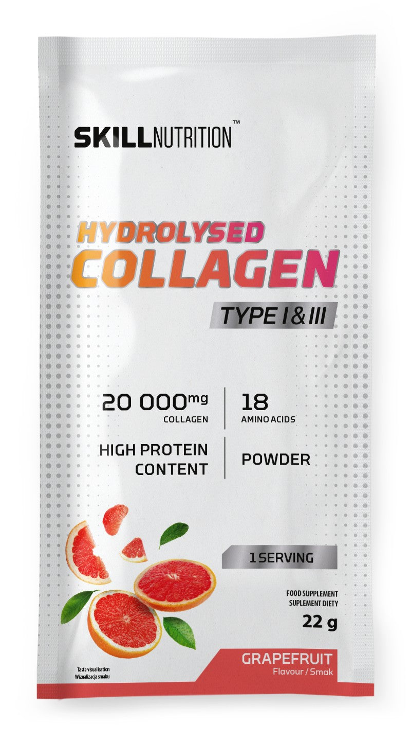 Hydrolysed Collagen Type I & III, Grapefruit - 22g (1 serving) - Skill Nutrition