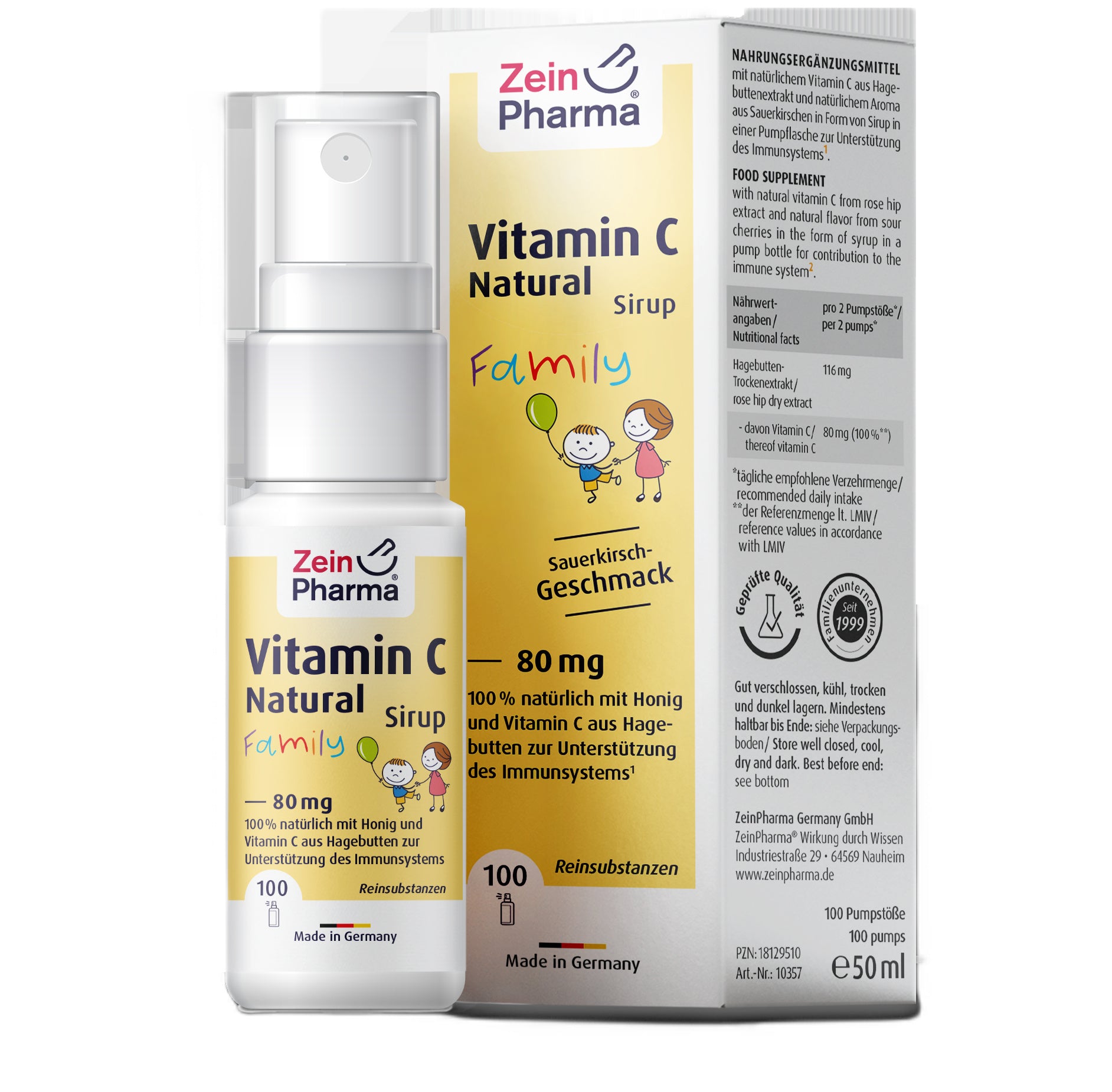 Vitamin C Natural Syrup, 80mg (Sour Cherry) - 50 ml. - Zein Pharma