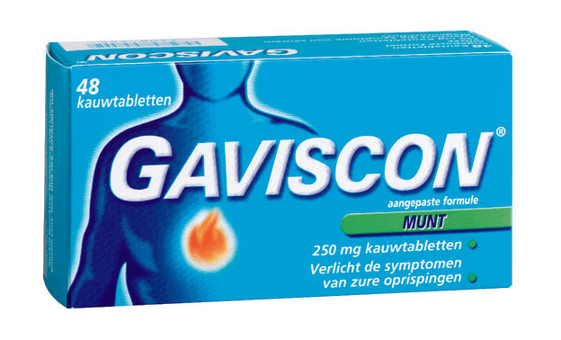Gaviscon - 250 mg - Pepermunt 48 Kauwtabletten - Vaistine1.lt