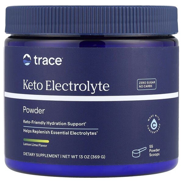 Keto Electrolyte Powder, Lemon Lime - 330g - Trace Minerals | Vaistine1.lt | WestPharmacy.eu