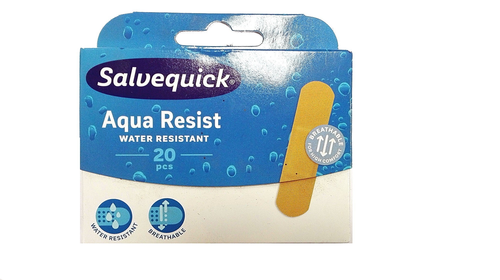 Salvequick Aqua Resist vandeniui atsparūs pleistrai 1 pakuotė-20 | Vaistine1.lt