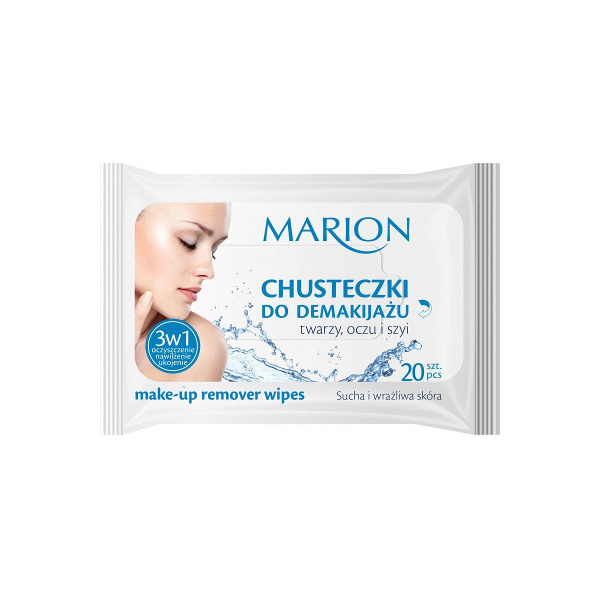 Marion Cleansing wipes for face, eyes, and neck for dry and sensitive skin 1 pack - 20 pieces | Vaistine1.lt