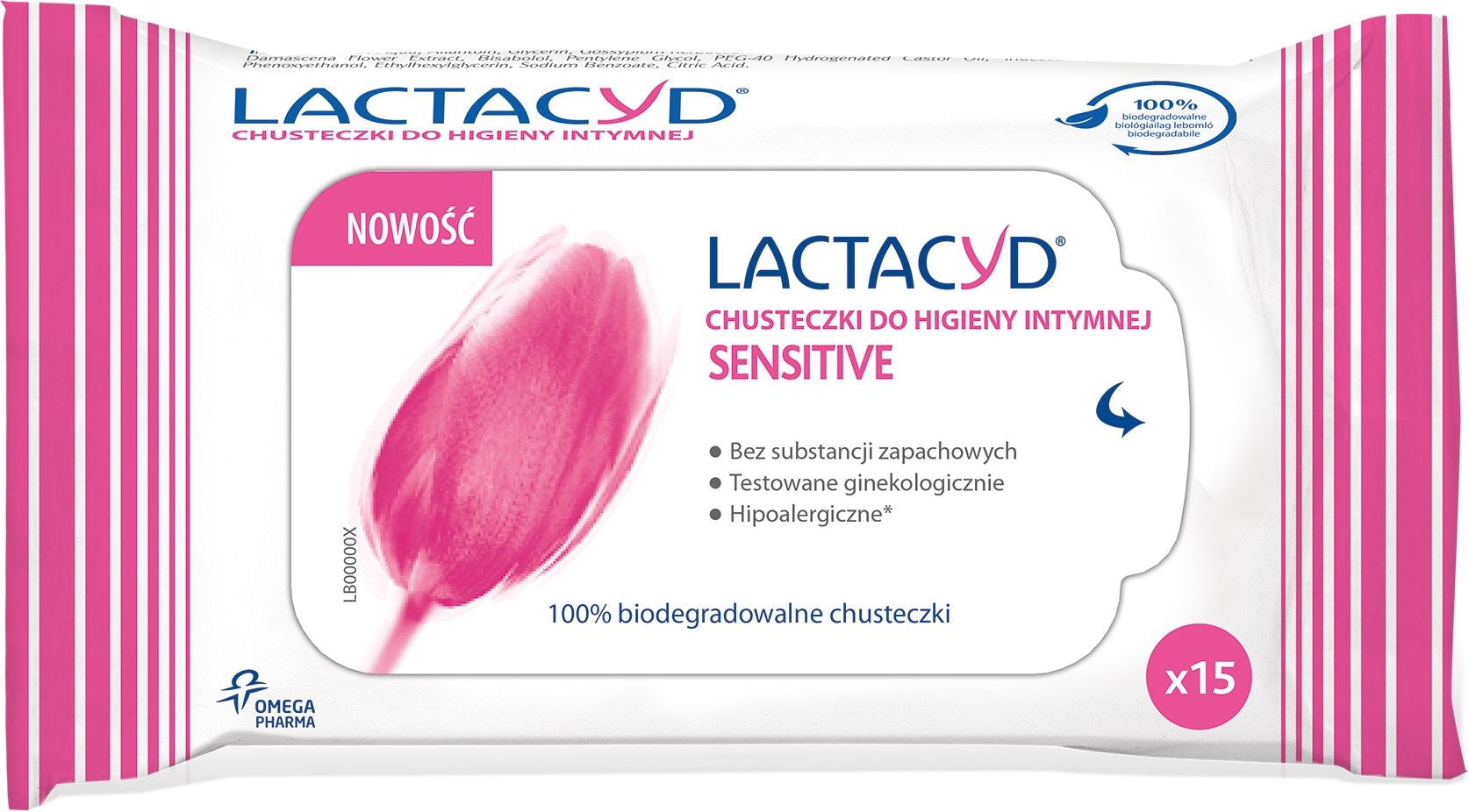 Lactacyd Sensitive Intimate Hygiene Wipes 1 pack - 15 pieces | Vaistine1.lt