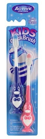 Beauty Formulas Active Oral Care Kids Toothbrush Quick (3-6 years) 1 pack - 2 pieces | Vaistine1.lt