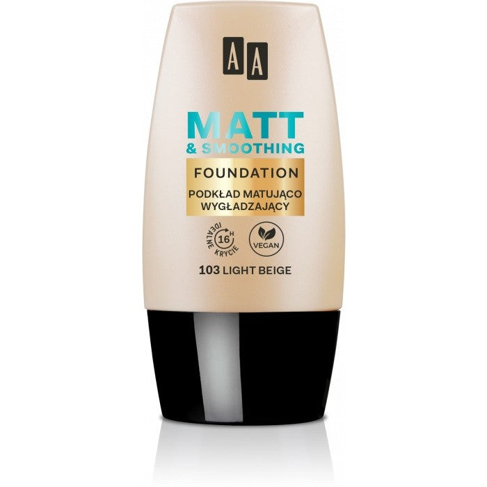 AA Make Up Matt Foundation Mattifying-Smoothing 103 Light Beige 30ml | Vaistine1.lt