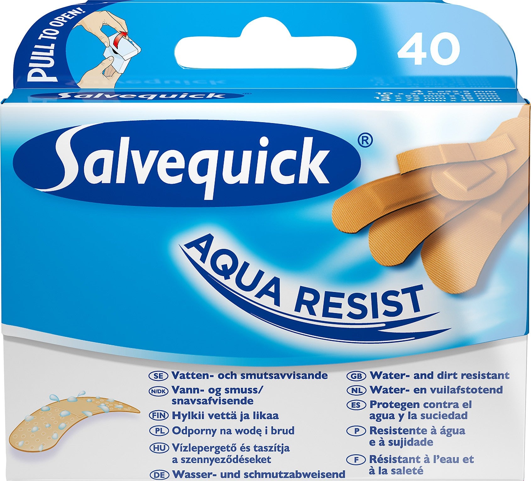 Salvequick Aqua Resist vandeniui atsparūs pleistrai 1 pakuotė-40 | Vaistine1.lt