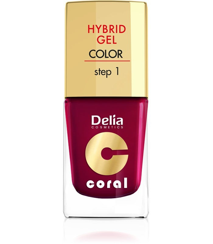 Delia Cosmetics Coral Hybrid Gel Nail Polish No. 12 Burgundy 11ml | Vaistine1.lt