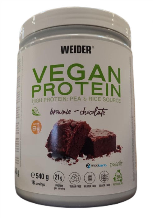 Vegan Protein, Brownie Chocolate - 540g - Weider