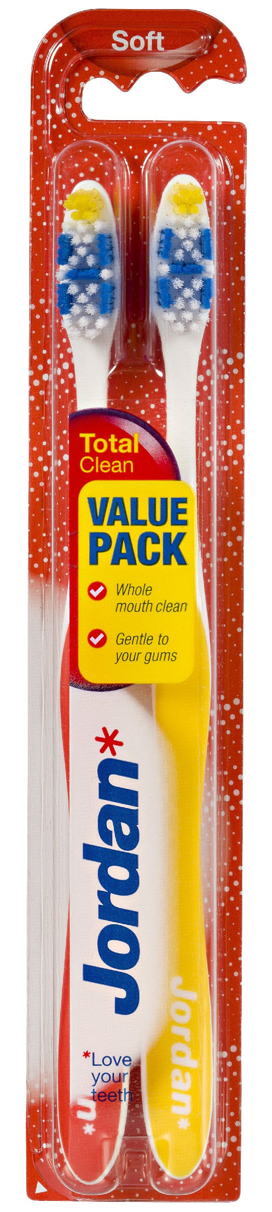 Jordan Total Clean Soft Toothbrush 1 pack - 2 pieces | Vaistine1.lt