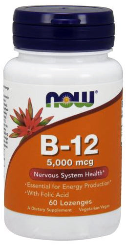 Vitamin B-12 with Folic Acid, 5000mcg - 60 lozenges - NOW Foods | Vaistine1.lt | WestPharmacy.eu