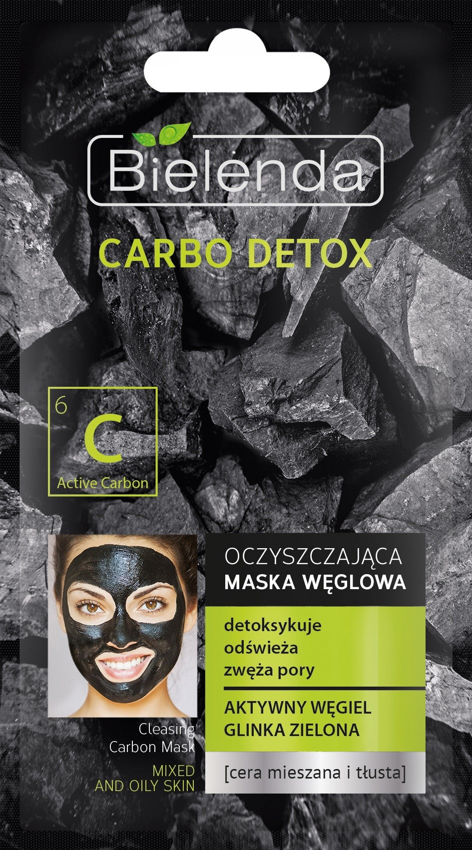 Bielenda Carbo Detox juodasis anglies valomasis kaukė mišriai | Vaistine1.lt