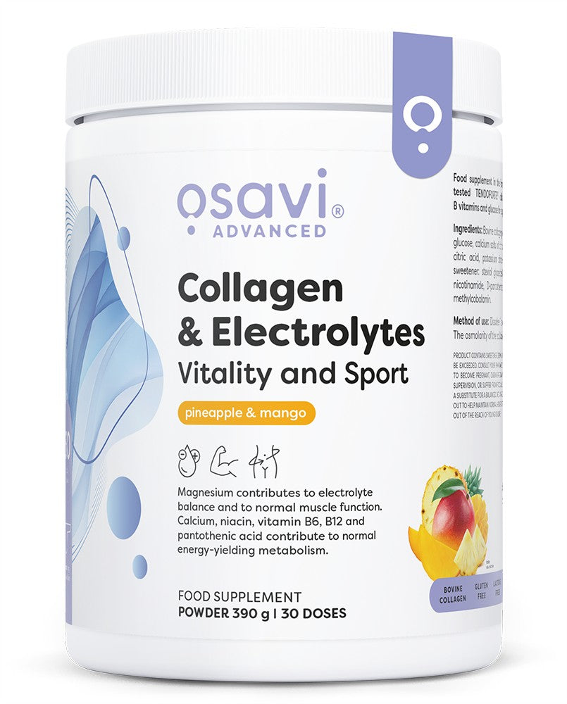 Collagen Electrolytes Vitality and Sport, Pineapple & Mango - 390g - Osavi