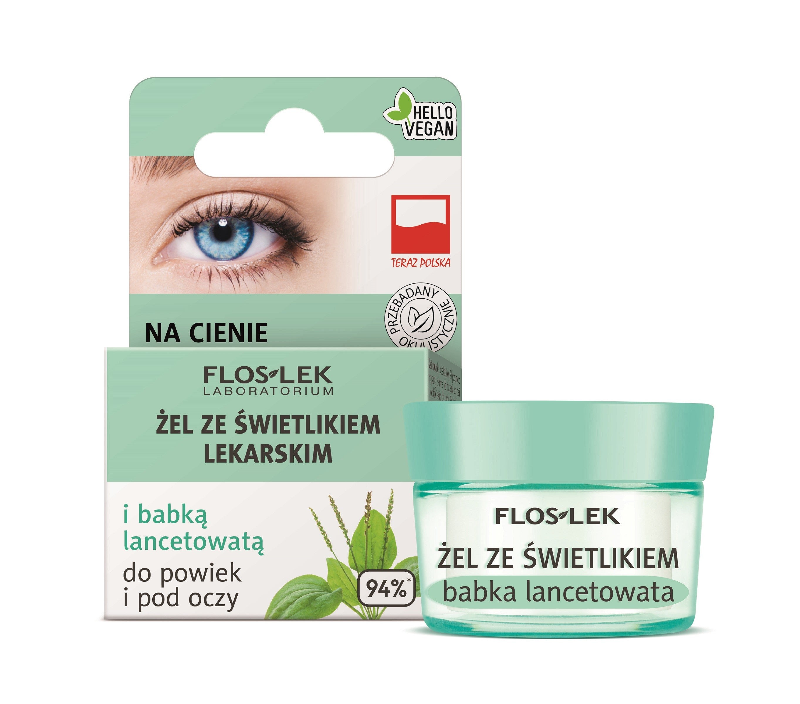 Floslek Eye Care Gel with Eyebright and Plantain for Eyelids jar | Vaistine1.lt