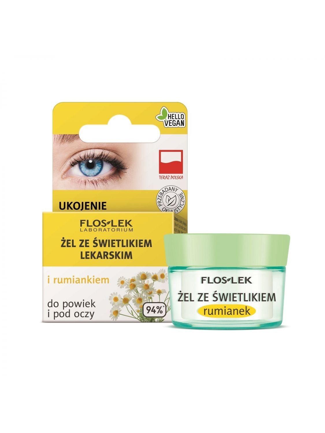 Floslek Eye Care Gel with Eyebright and Chamomile for Eyelids jar | Vaistine1.lt