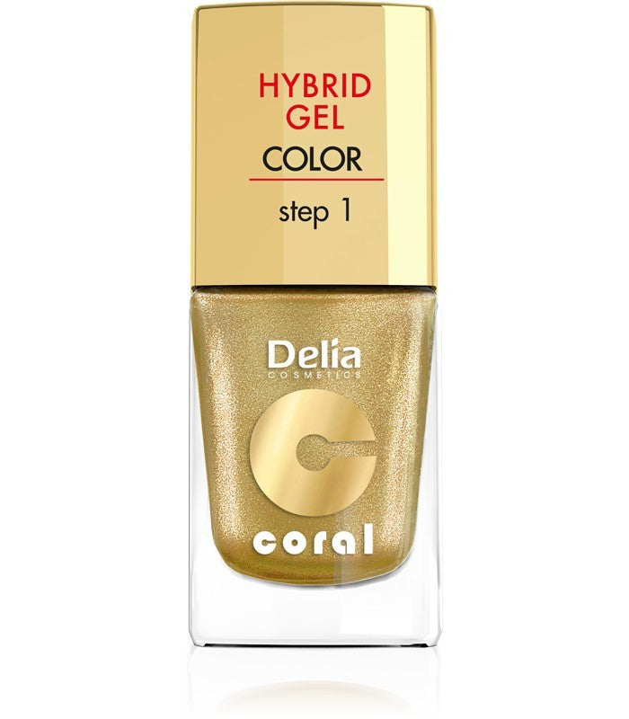 Delia Cosmetics Coral Hybrid Gel Nail Polish No. 28 Gold 11ml | Vaistine1.lt