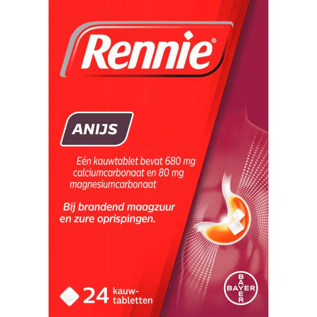 Rennie Anijs 24 kauwtabletten - Vaistine1.lt