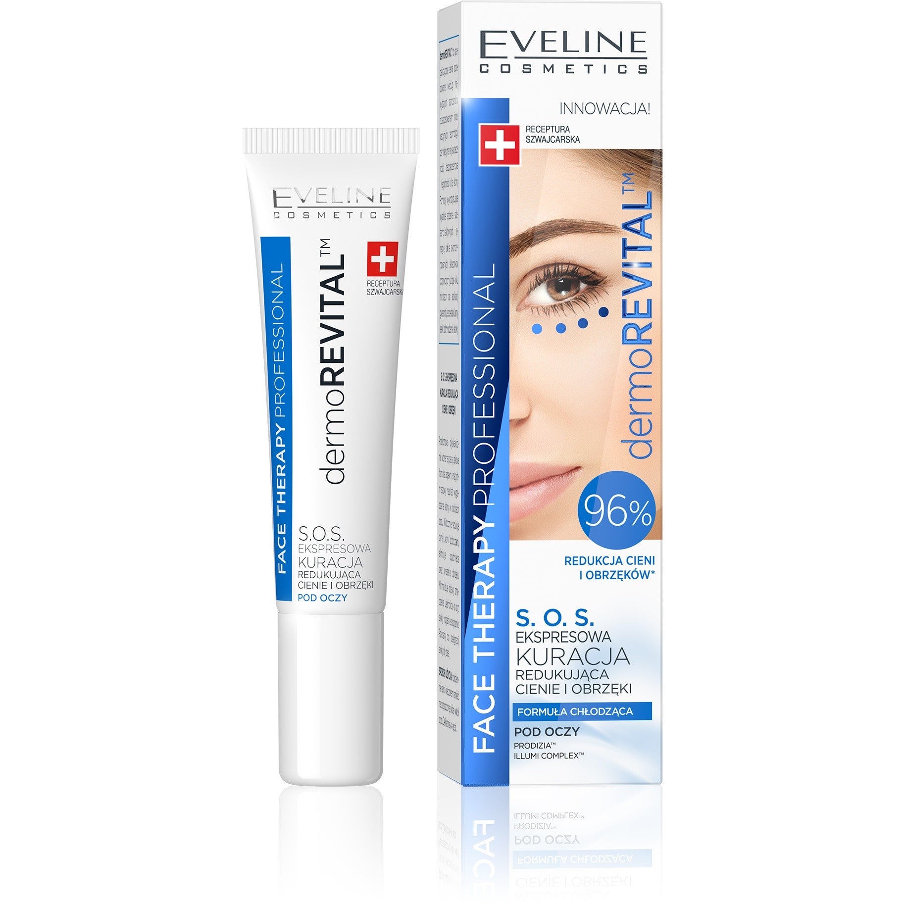 Eveline Face Therapy Professional S.O.S. Treatment reducing dark circles and puffiness under the eyes Dermo revital 15ml | Vaistine1.lt