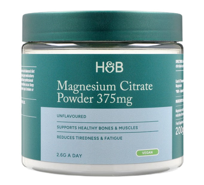 Magnesium Citrate Powder, 375mg (Unflavored) - 200g - Holland & Barrett