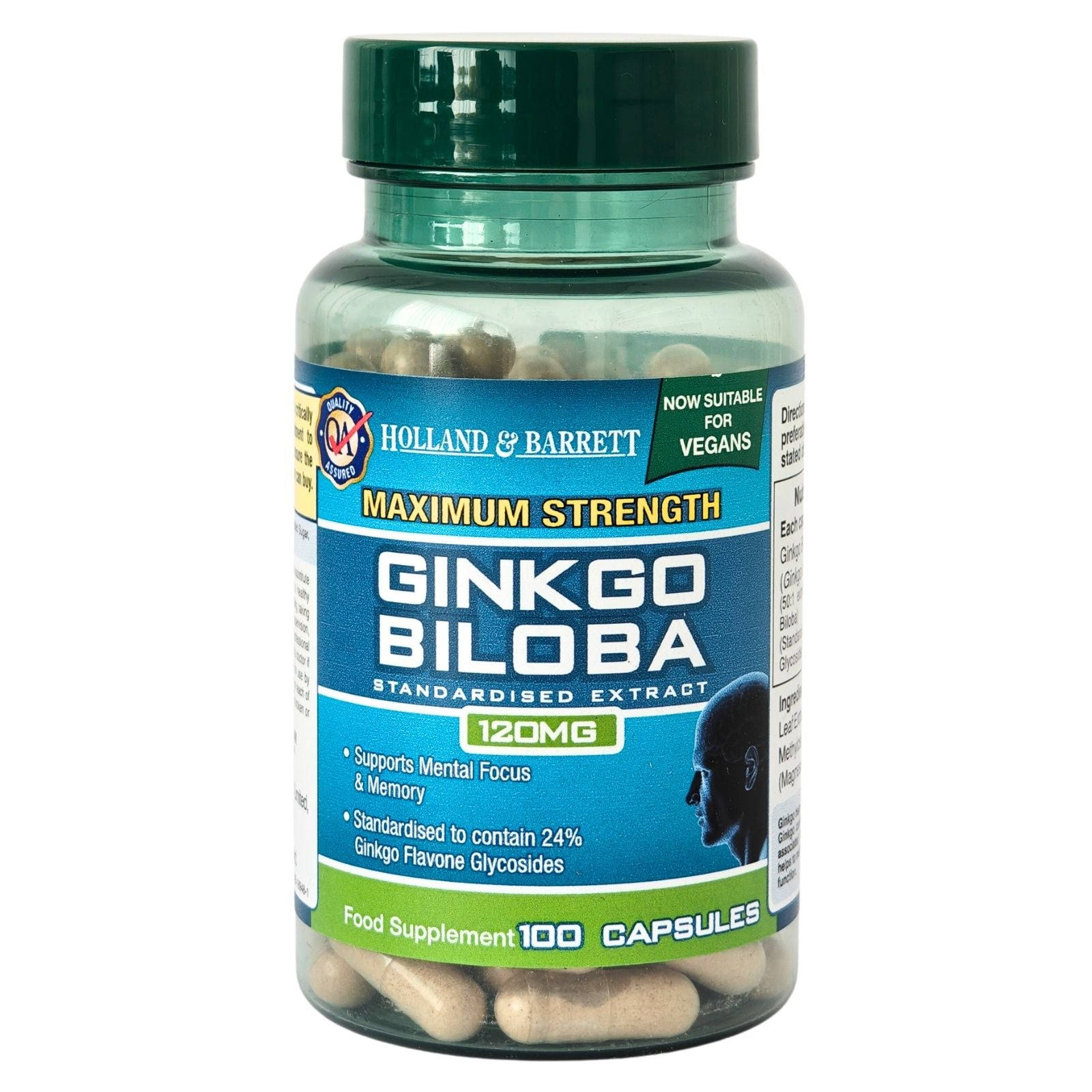 Maximum Strength Ginkgo Biloba, 120mg - 100 caps - Holland & Barrett