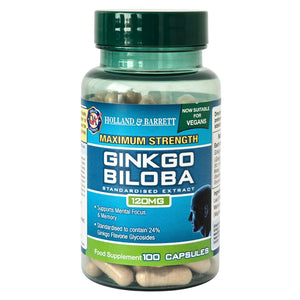 Maximum Strength Ginkgo Biloba, 120mg - 100 caps - Holland & Barrett
